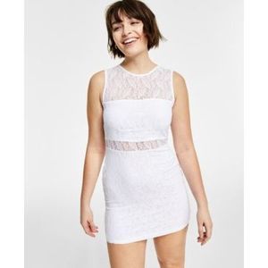 MSRP $60 Bar III Womens Lace Mini Dress White Size X-Small